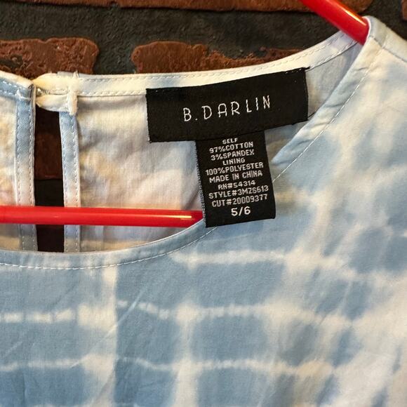 B Darlin Tie Dye Swing Dress - Blue White - Size 5-6 NWT Baby Doll Mini Dress - Picture 4 of 10